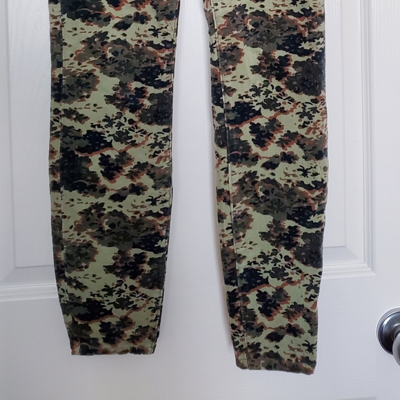 Anthropologie Pilcro corduroy denim skinny cropped high rise jeans Size 27 green - Picture 9 of 9